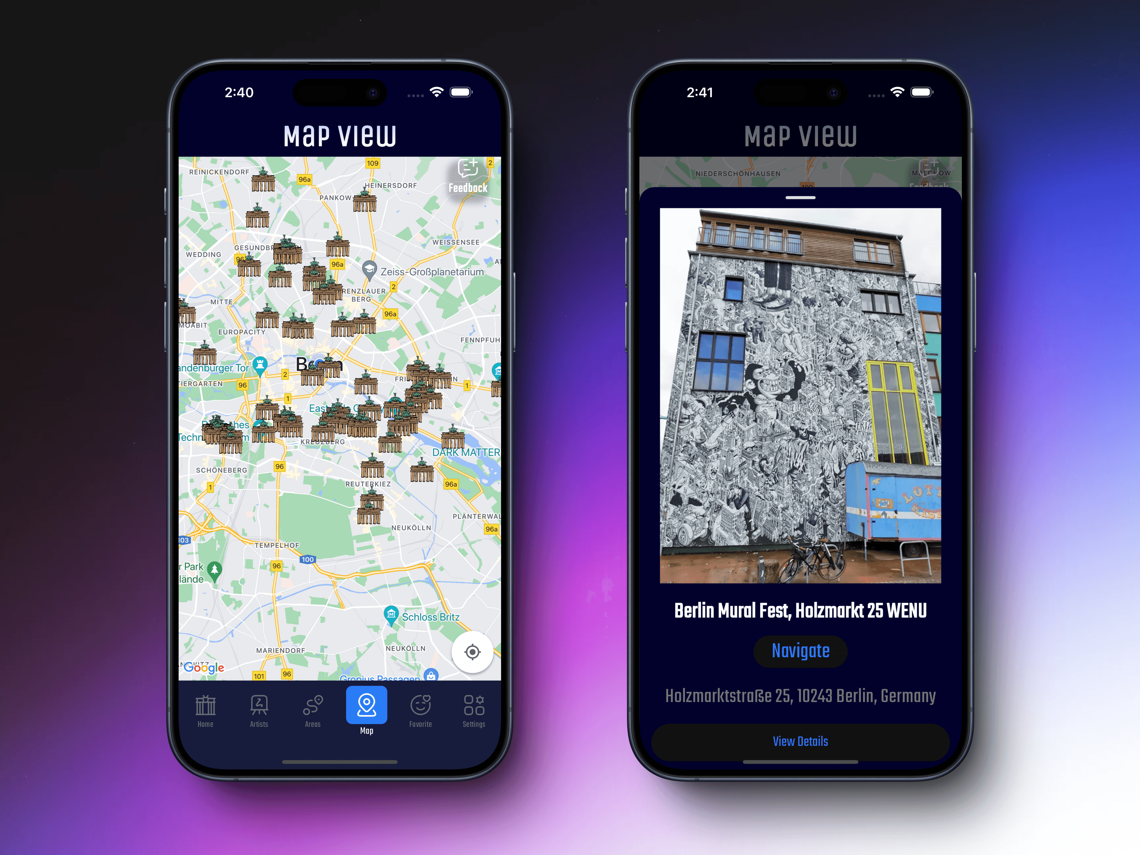 Screenshot of Berlin Artwalk app, image 4